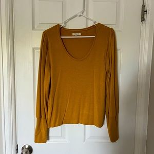 Madewell Puff-Sleeve Scoopneck Top
